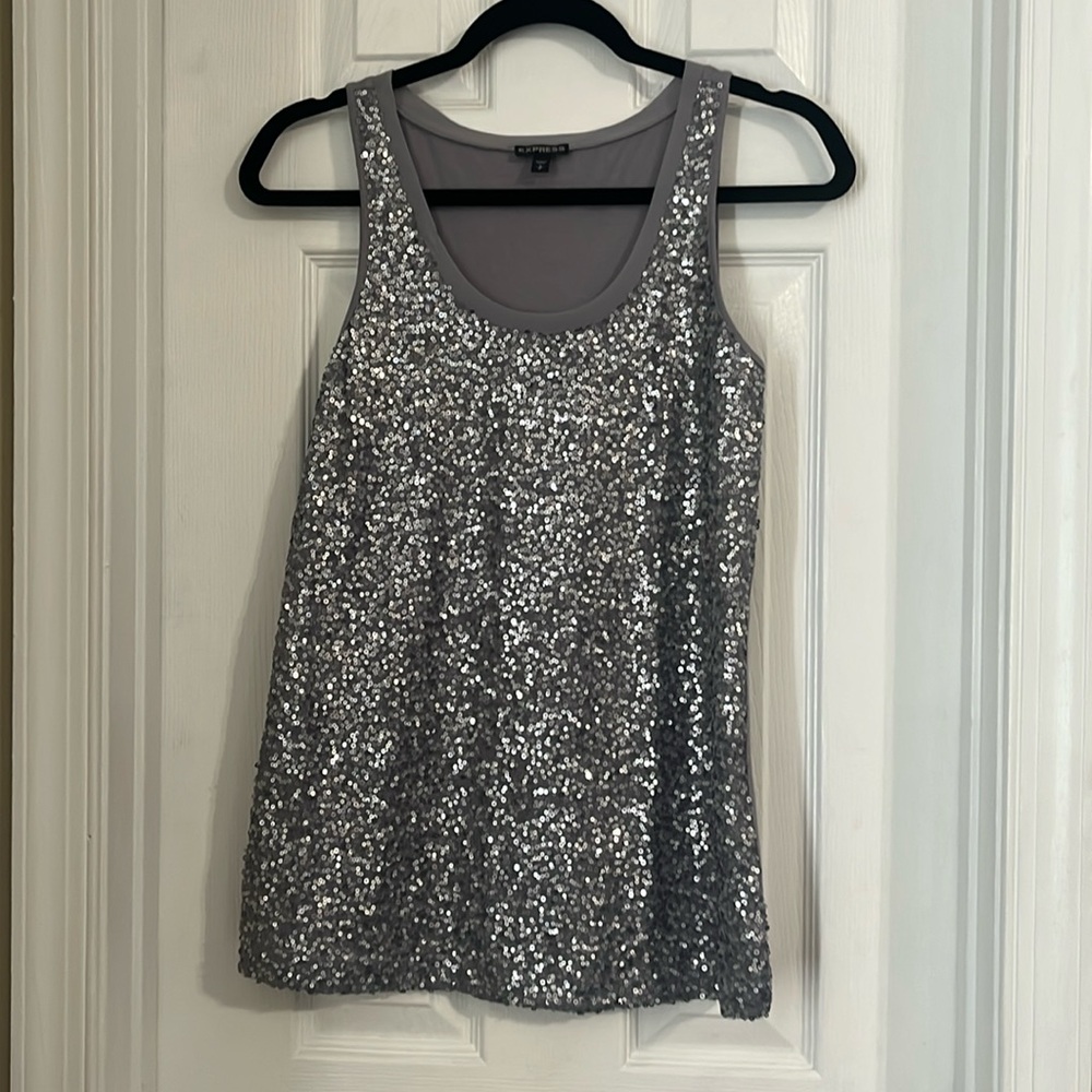 NWOT Express sequin tank top- size small